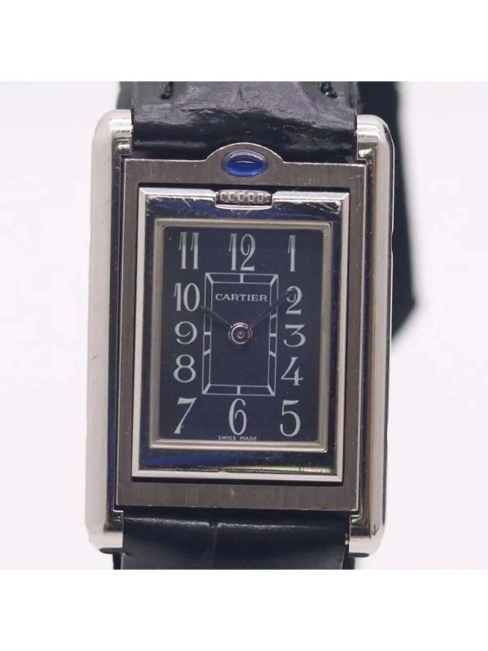 Cartier Tank Basculant Navy Dial Watch
